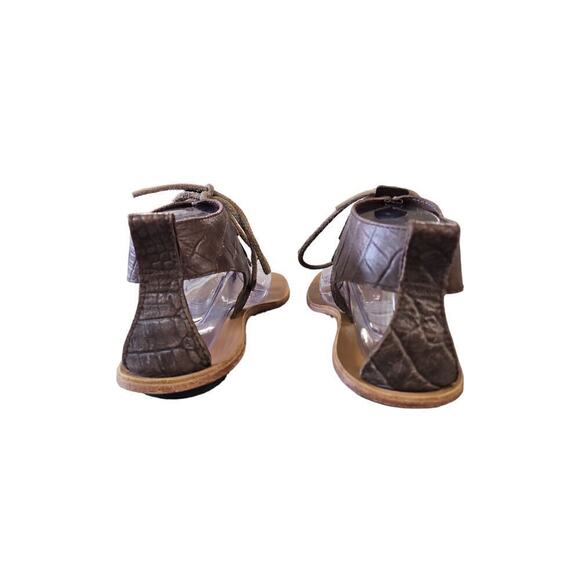 Sorel Brown Leather Summer Lace-up Thong Sandals Women's Sz 9 - Picture 4 of 8